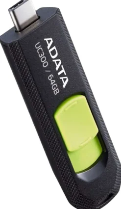 ADATA UC300 USB-muistitikku, 64 GB, musta/vihreä (USB-C 3.2 Gen 1)