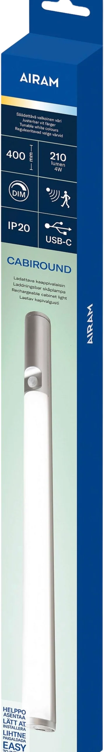 Airam Cabiround kaapistovalo 40cm 3CCT 210lm