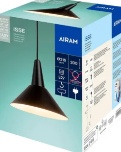 Airam Isse riippuvalaisin E27 musta