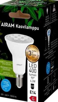 Airam LED kasvilamppu 6,2 W E14 400 lm 3500 K