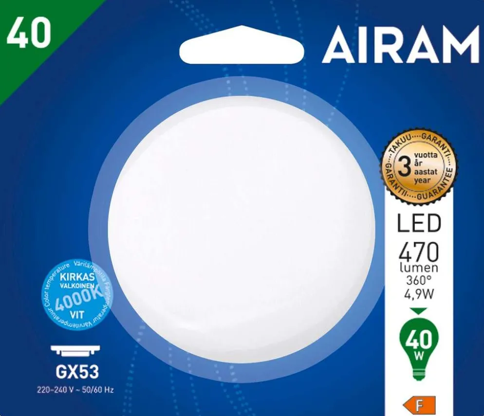 Airam LED polttimo 4,9W 470LM GX53 4000K