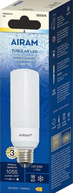 Airam LED TUB45 830 1055lm E27 FROST OP