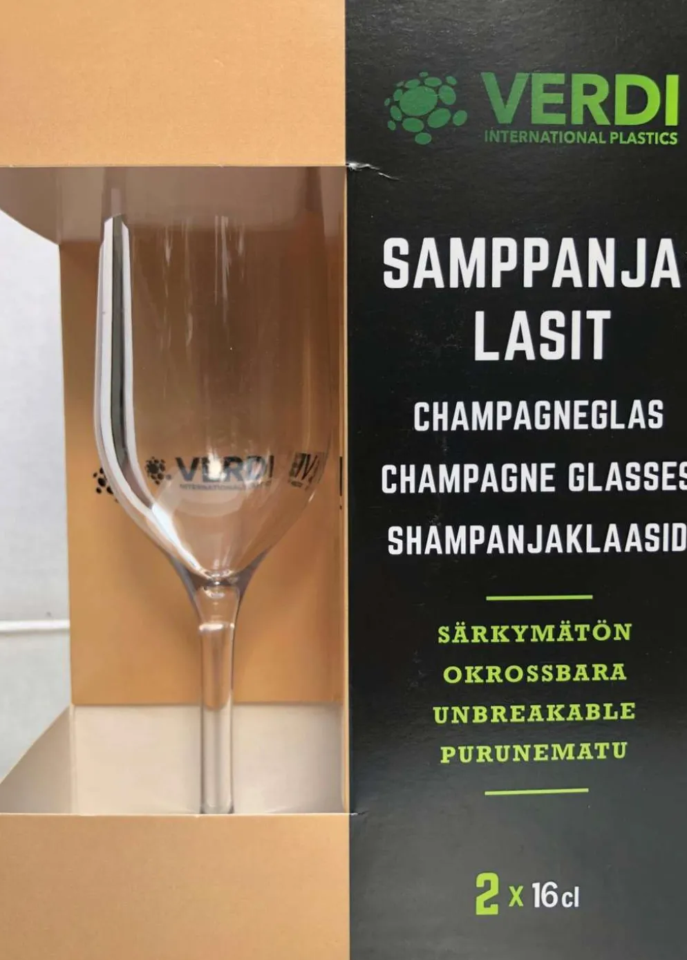 Akvila shampanjalasi Tao 16cl / 2kpl särkymätön, konepesunkestävä