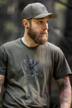 Alaska camo logo miesten t-paita, night green
