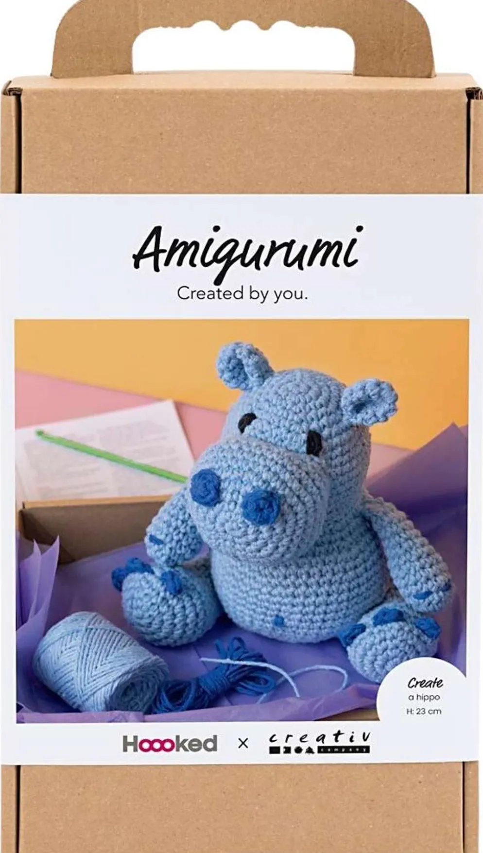 Amigurumi Askartelusetti, Virtahepo, sininen, vaaleansininen, 1pkk/ 1 pkt