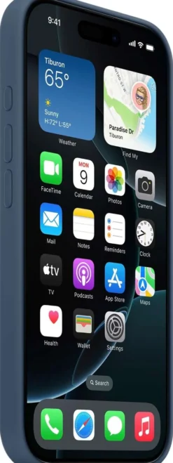 Apple iPhone 16 Pro silikoni suojakuori - Denim