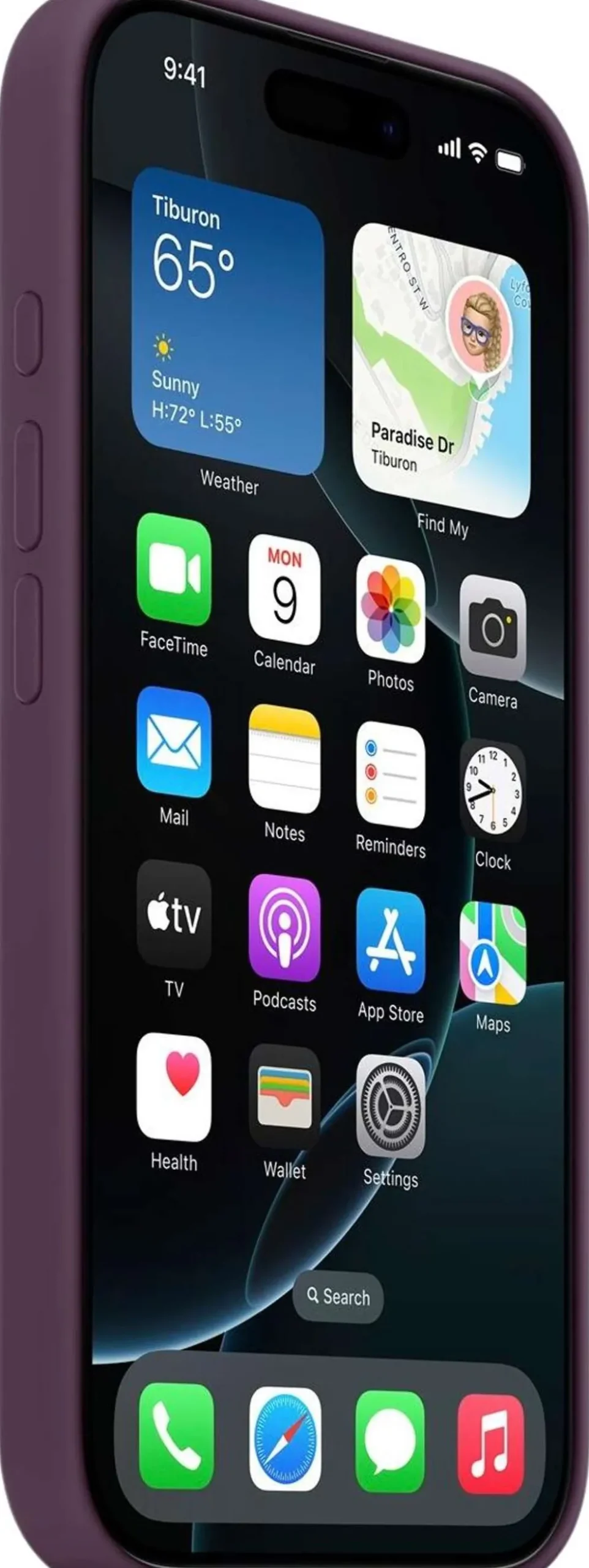 Apple iPhone 16 Pro silikoni suojakuori - Plum