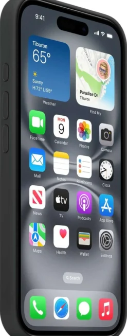 Apple iPhone 16 silikoni suojakuori - Black
