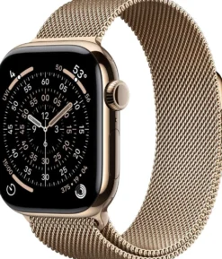 Apple Watch Series 11 GPS + Cellular 42mm kultatitaani kotelo, kultatitaani Milanese ranneke - MF8Y4QN/A