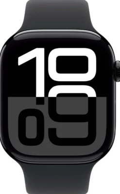 Apple Watch Series 10 GPS 46mm Jet Black alumiinikotelo, Black Sport ranneke - S/M - MWWP3QN/A