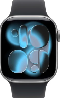 Apple Watch Series 11 GPS 42mm tähtiharmaa alumiinikotelo, musta sport ranneke - M/L - MEQX4QN/A