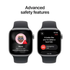 Apple Watch Series 11 GPS 42mm tähtiharmaa alumiinikotelo, musta sport ranneke - M/L - MEQX4QN/A