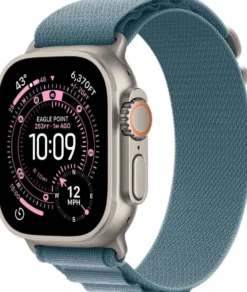 Apple Watch Ultra 3 GPS + Cellular 49mm luonnontitaani kotelo, vaaleansininen Alpine ranneke - M - MEWM4KS/A