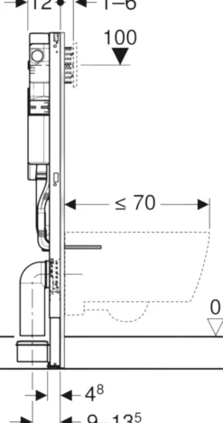 Asennusteline seinä-WC:lle Geberit Duofix Sigma 112cm korkea