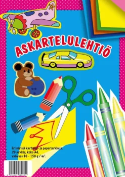 Askartelulehtiö A4 20 arkkia eri värejä