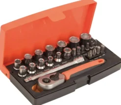Bahco Hylsysarja 1/4" mm-koot kuusioprofiili sekä ruuvikärjetSL25L