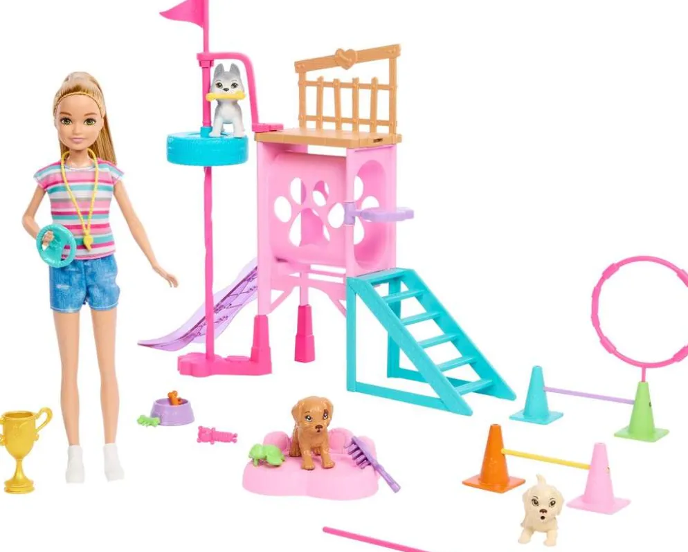 Barbie Stacie Puppy Playground - koirien leikkikeskus leikkisetti