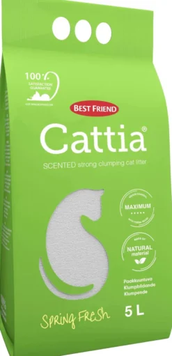 Best Friend Cattia Spring Fresh paakkuuntuva valkoinen kissanhiekka 5l