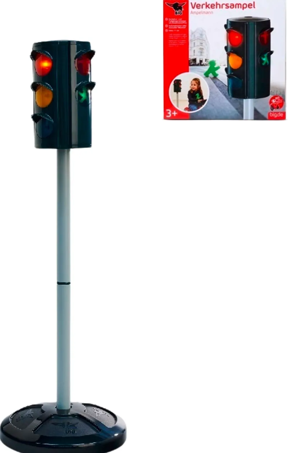BIG Liikennevalot, joissa jalusta sekä valo- ja äänitoiminto, korkeus 71 cm
