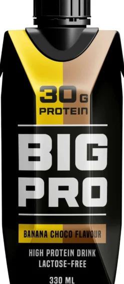 BIG PRO laktoositon banaani-suklaaproteiinijuoma 330 ml, UHT