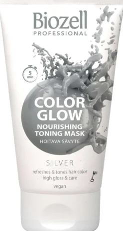 Biozell Color Glow Hoitava sävytenaamio Silver 150ml