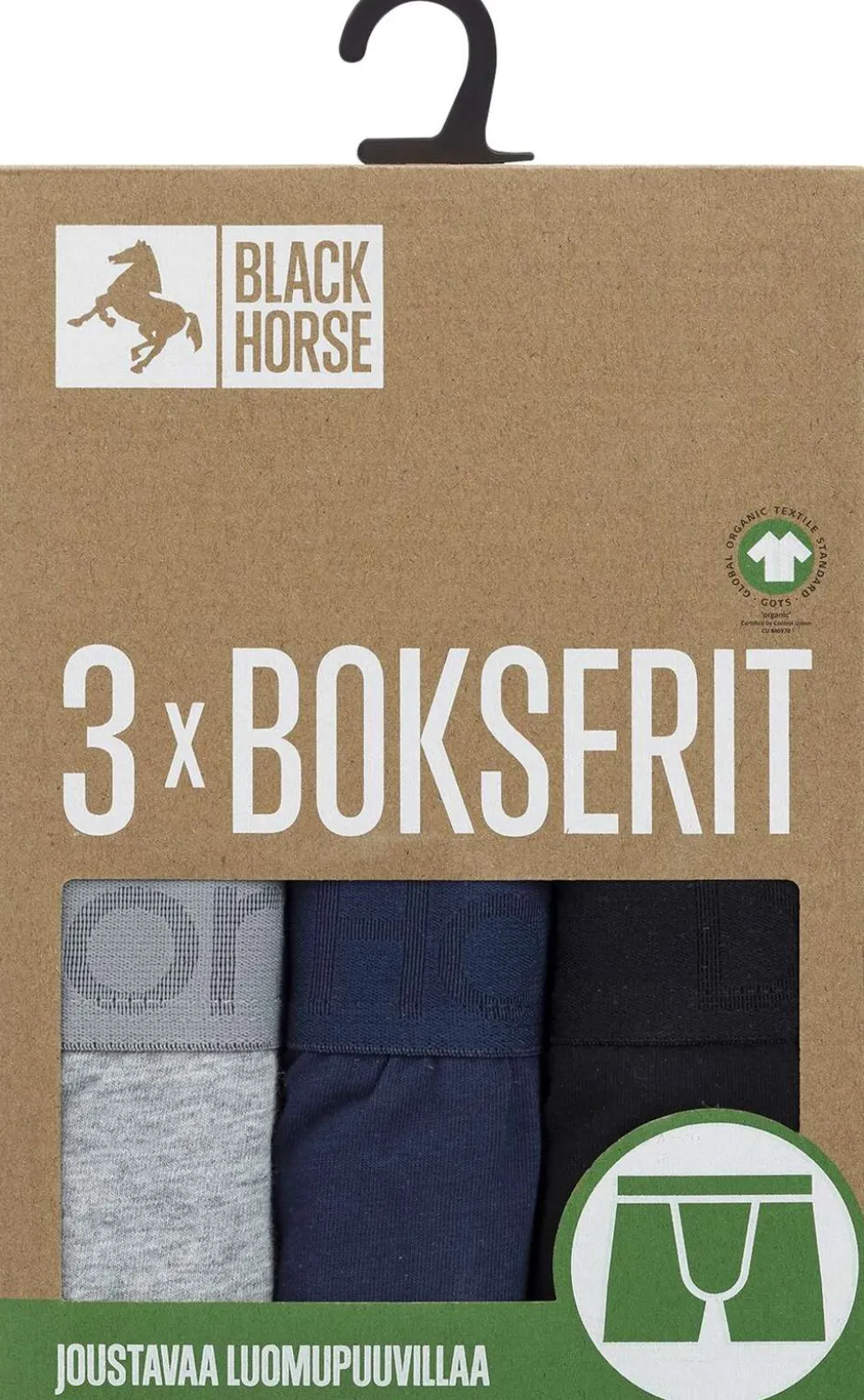Black Horse miesten bokserit 3-pack I125