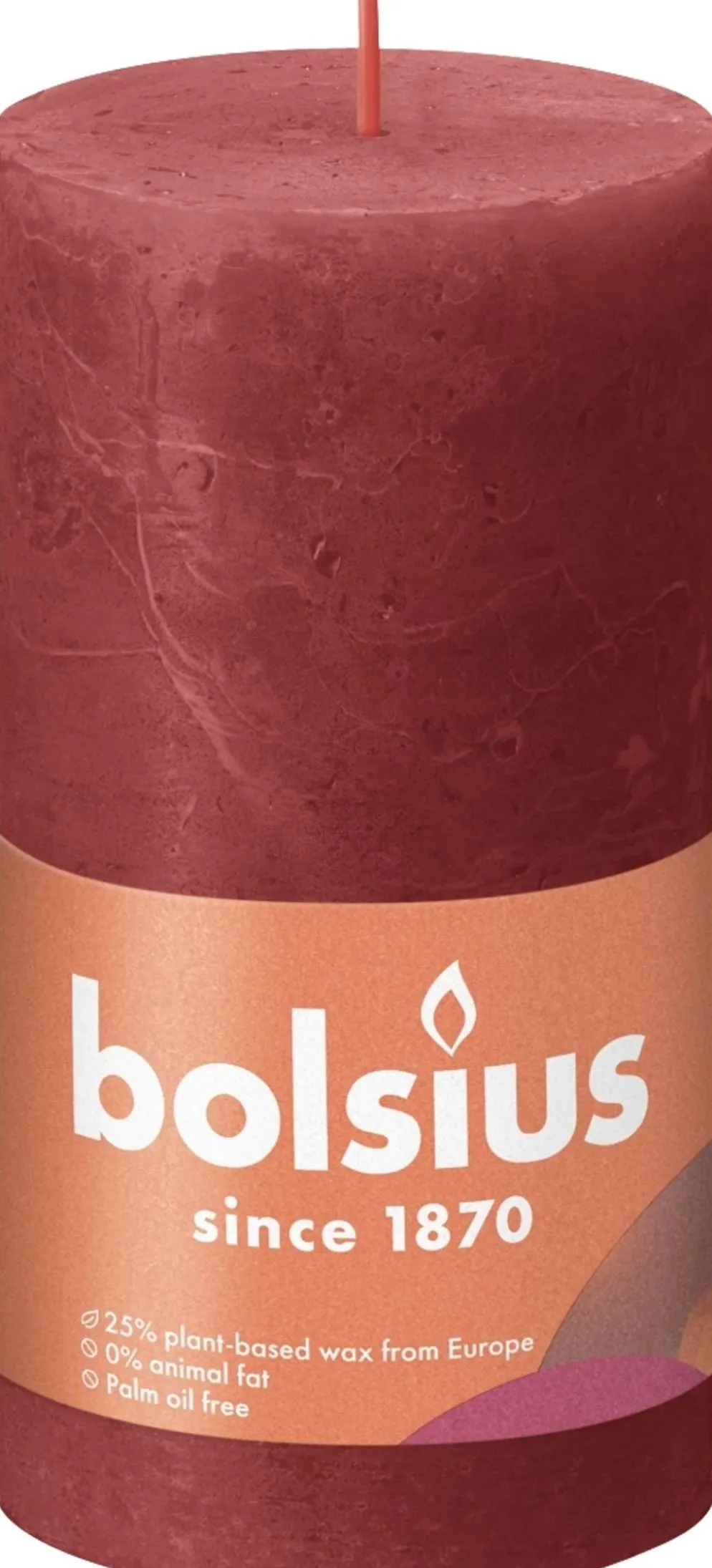 Bolsius RUSTIIKKI PK 130/68 DELICATE RED