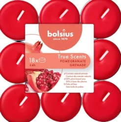 Bolsius True Scents – tuoksulämpökynttilät – Granaattiomena – punainen – 18 kpl/pakkaus