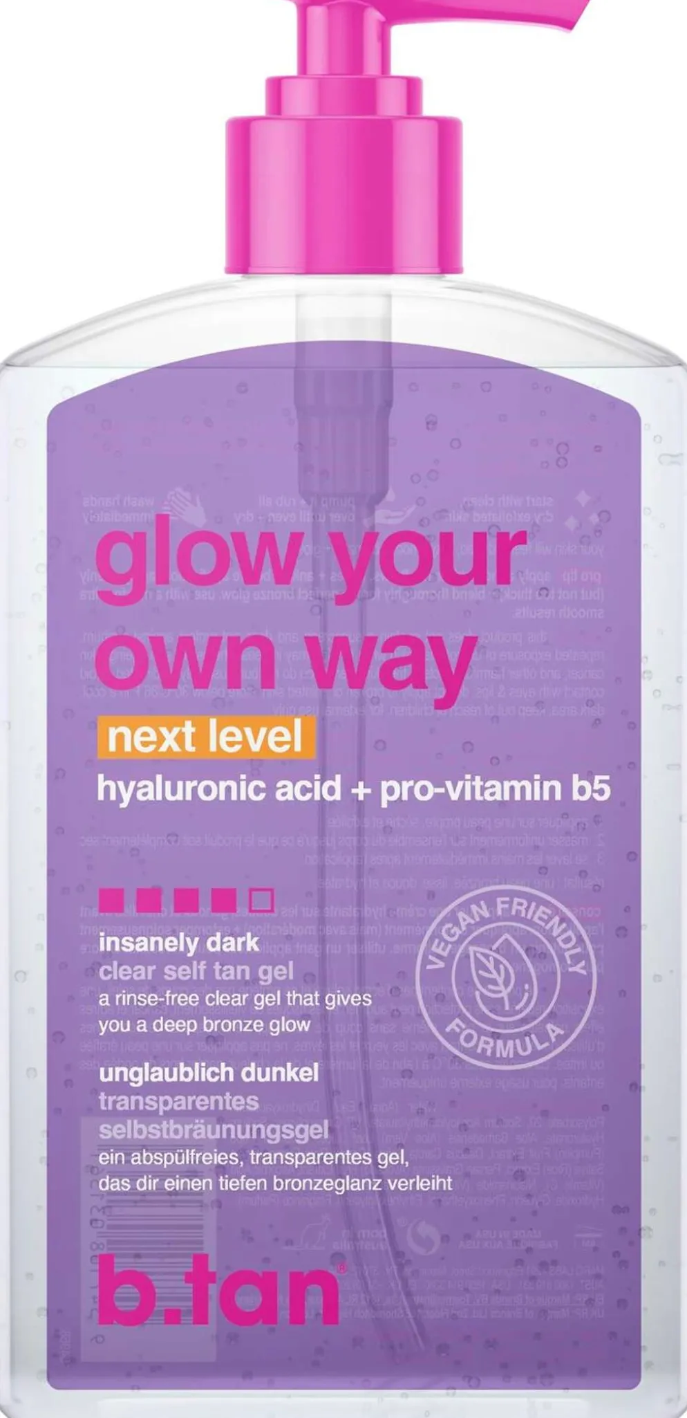 B Tan Glow your own way next level itseruskettava geeli