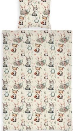 Ciraf lasten pussilakanasetti Bunny and Fox 120x160+40x60 cm
