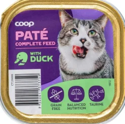 Coop ankkaa sisältävä patee täysikasvuisille kissoille 100 g