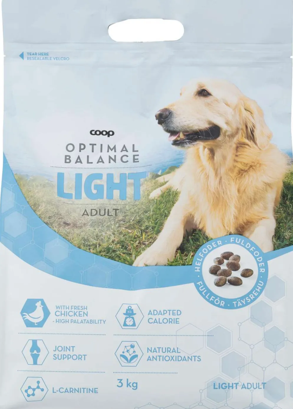 Coop Optimal koiran kuivaruoka light 3kg