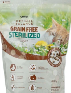 Coop Optimal steriloidun kissan kuivaruoka viljaton 850g