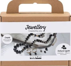 Creativ Company Askartelusetti Mini Korut, Kaulakoru ja korvakorut, musta, valkoinen, 1pkk/ 1 pkt