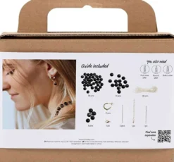 Creativ Company Askartelusetti Mini Korut, Kaulakoru ja korvakorut, musta, valkoinen, 1pkk/ 1 pkt
