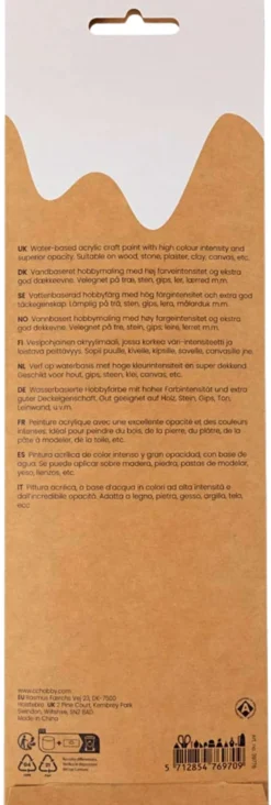 Creativ Company plus color -ask.maali luonnonrusk. 6x5ml