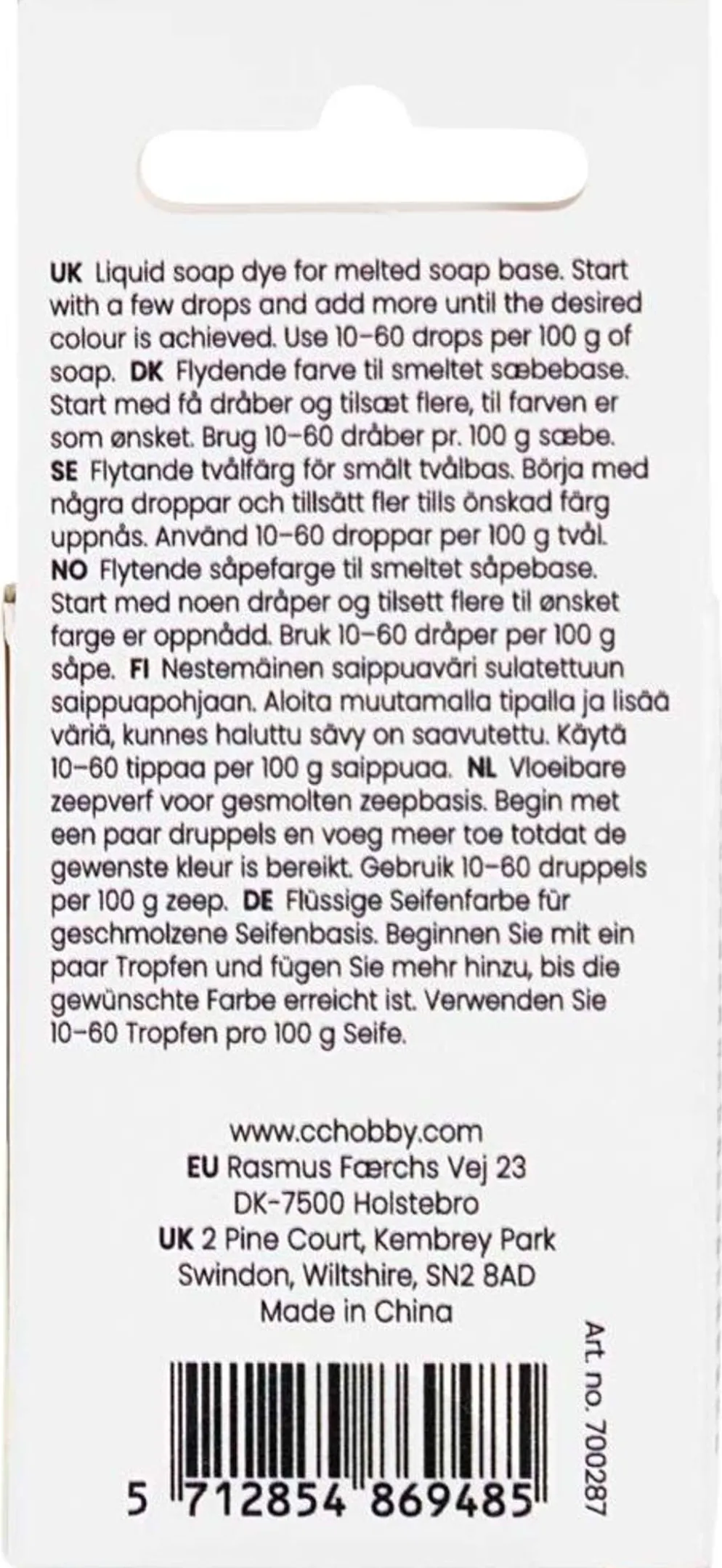 Creativ Company saippuaväri, musta, sininen, 10 ml