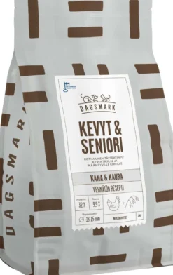 Dagsmark KEVYT & SENIORI vehnätön kana-kaura täysravinto koiran kuivaruoka 2 kg