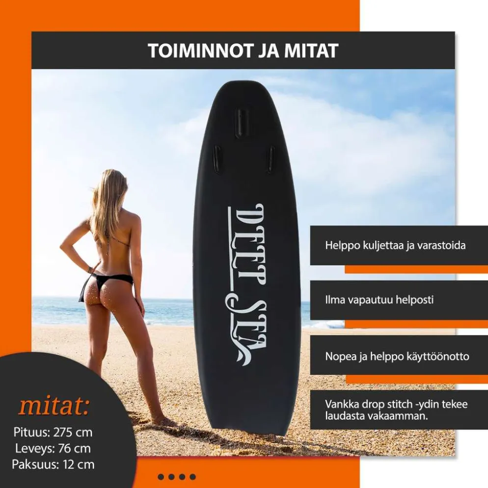 Deep Sea SUP-lautasetti Standard, musta