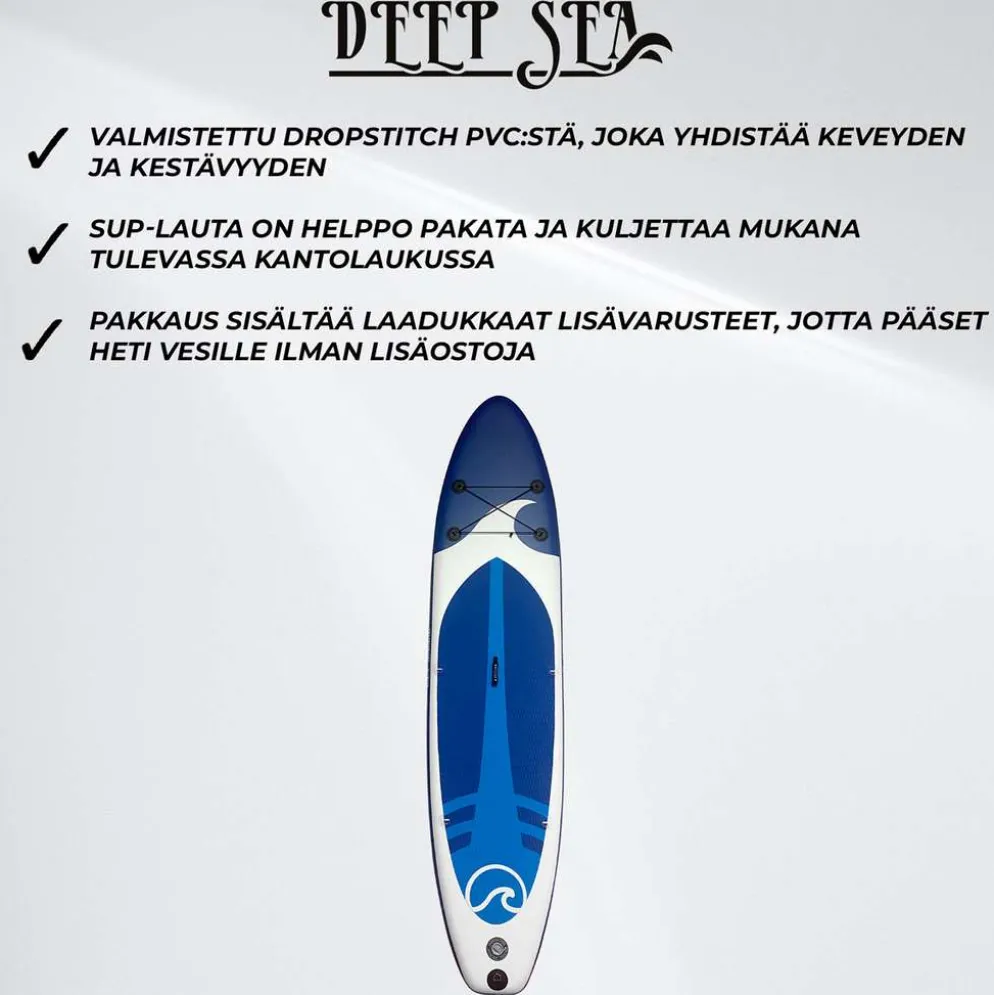 Deep Sea SUP-lautasetti XXL 330cm, Sinivalkoinen