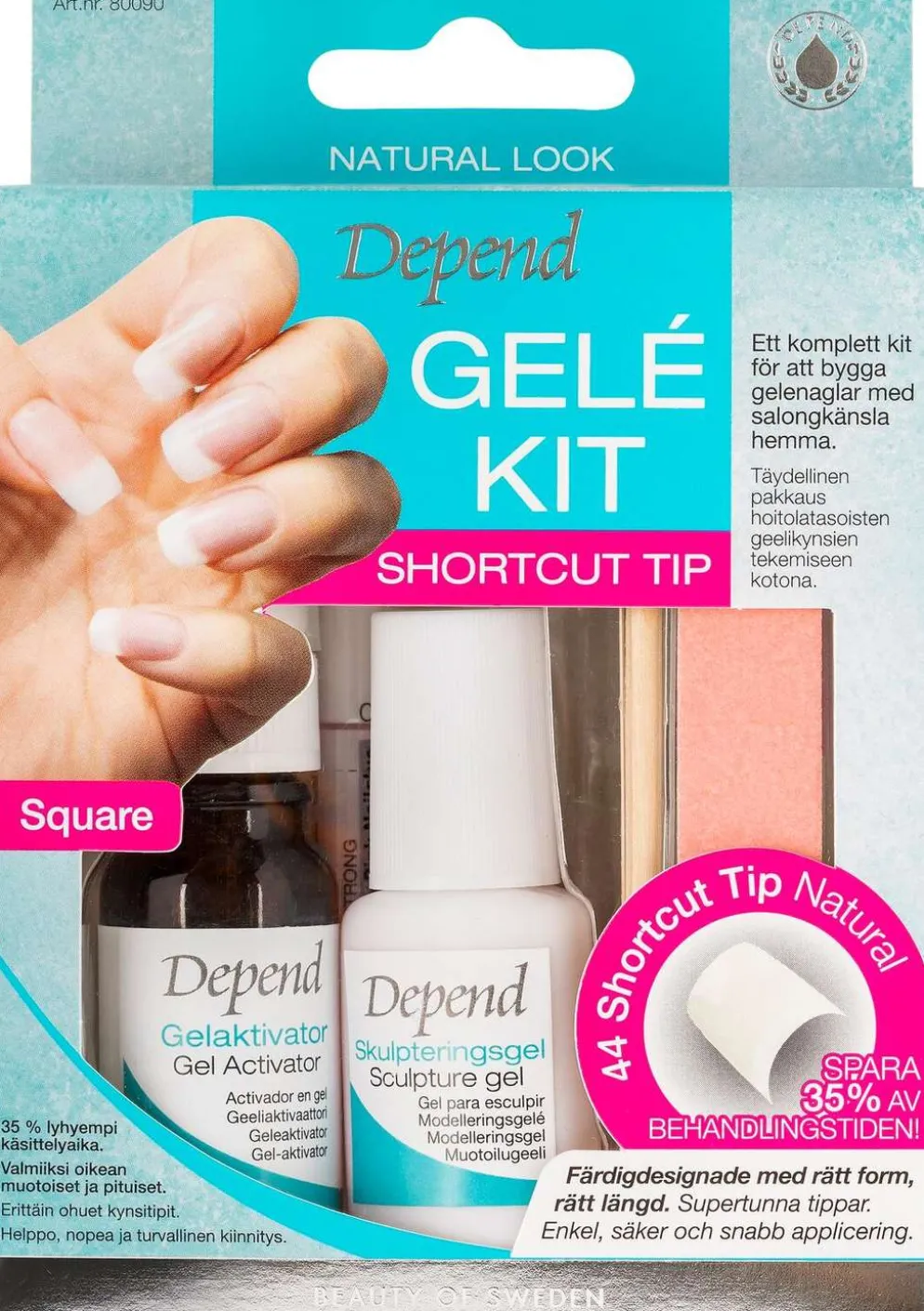 Depend Gelékit -Geelikynsipakkaus Natural Look Shortcut Tip nr 80090