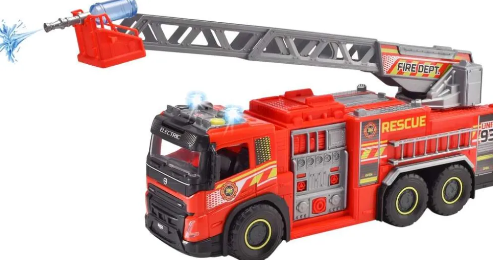 Dickie Toys Jättikokoinen Paloauto, 57 cm, manuaalinen vesiruisku, valo- ja äänitoiminto