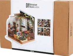 DIY minihuone, puutarha, Kork. 21 cm, Lev: 19,5 cm, 1 kpl