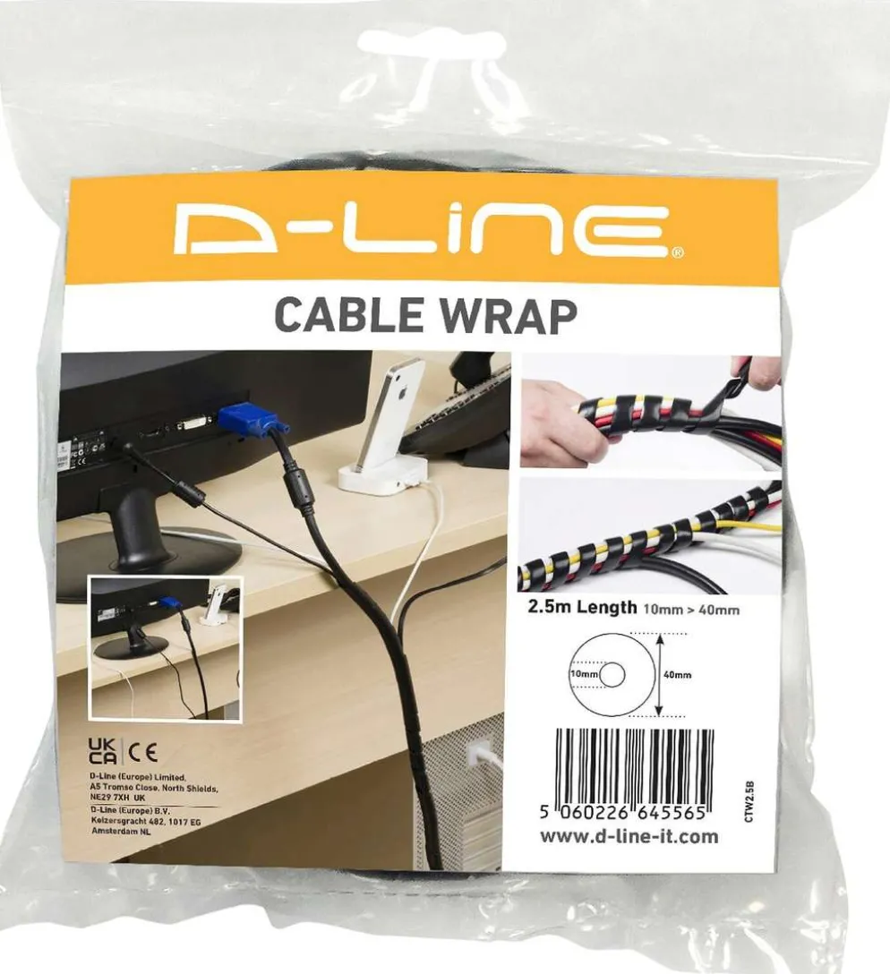 D-Line kaapelikierre Tidy Wrap,musta