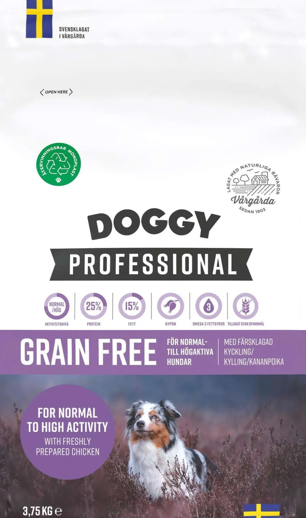 Doggy Professional Grain Free viljaton kananmakuinen koiranruoka 3,75kg