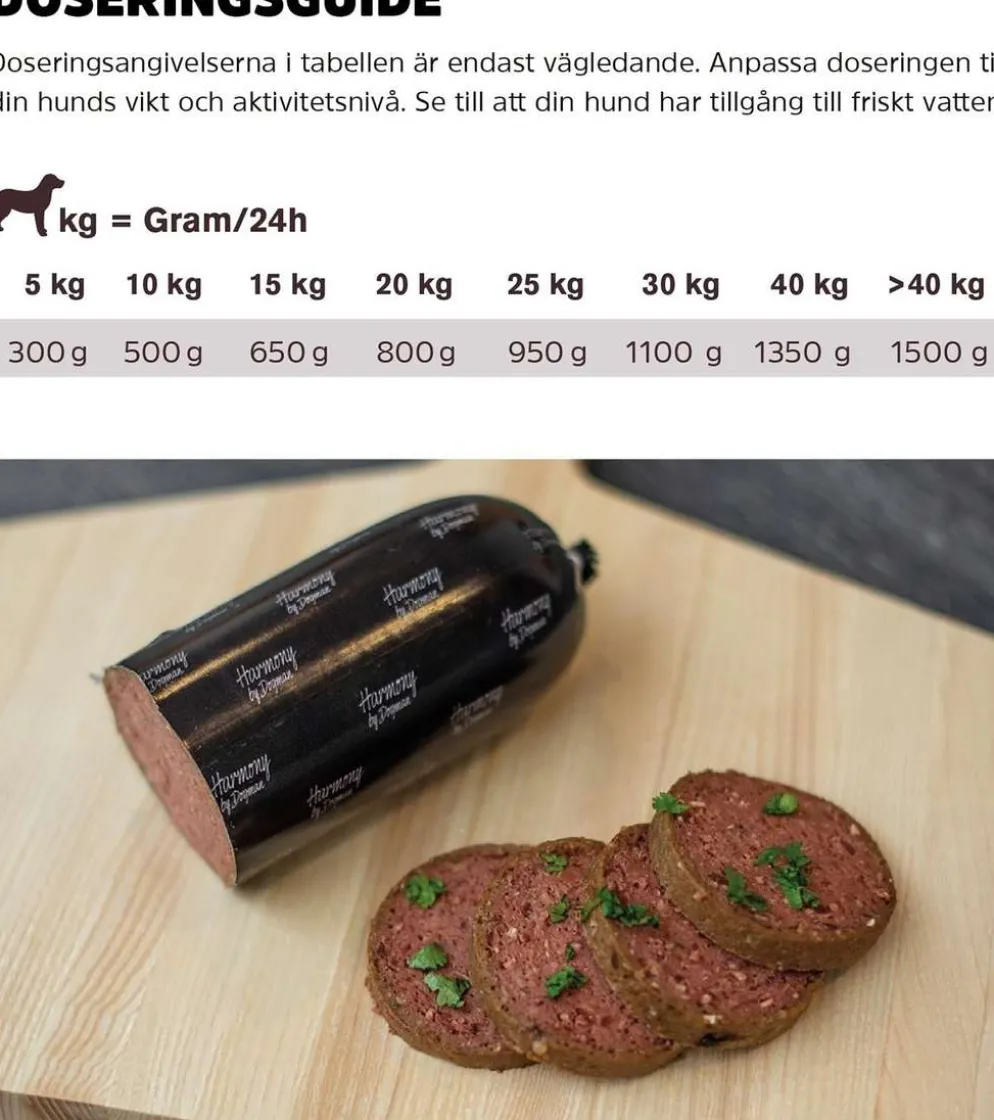 Dogman Harmony Koiranmakkara viljaton täysravinto lammas lohi 800g
