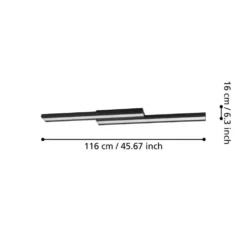 EGLO Kattovalaisin connect.z Saliteras-Z led 116cm 2x10,2W musta