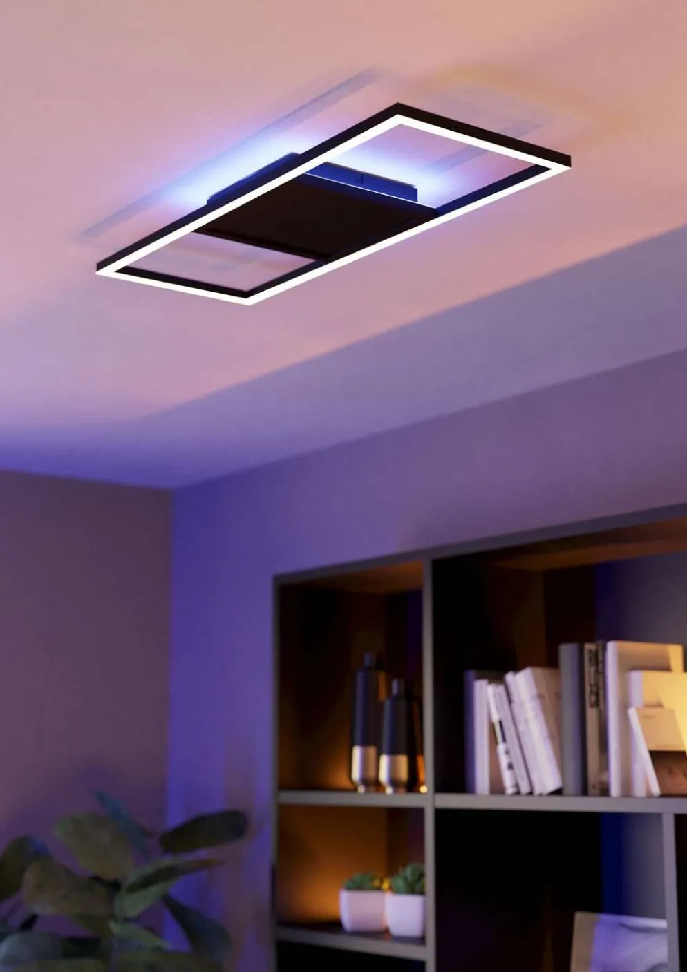 EGLO Kattovalaisin connect.z Calagrano-z led 21W 64x24x4,5cm musta/valkoinen