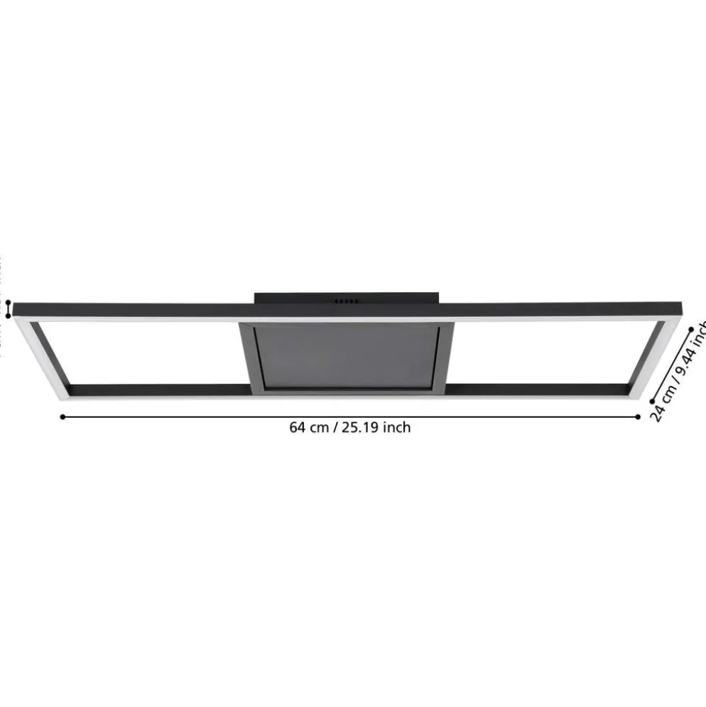 EGLO Kattovalaisin connect.z Calagrano-z led 21W 64x24x4,5cm musta/valkoinen