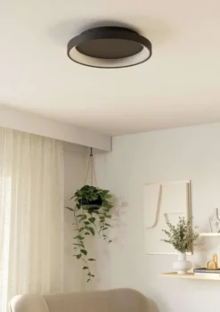 EGLO kattovalaisin Loretello LED 12W 35 cm musta/valkoinen